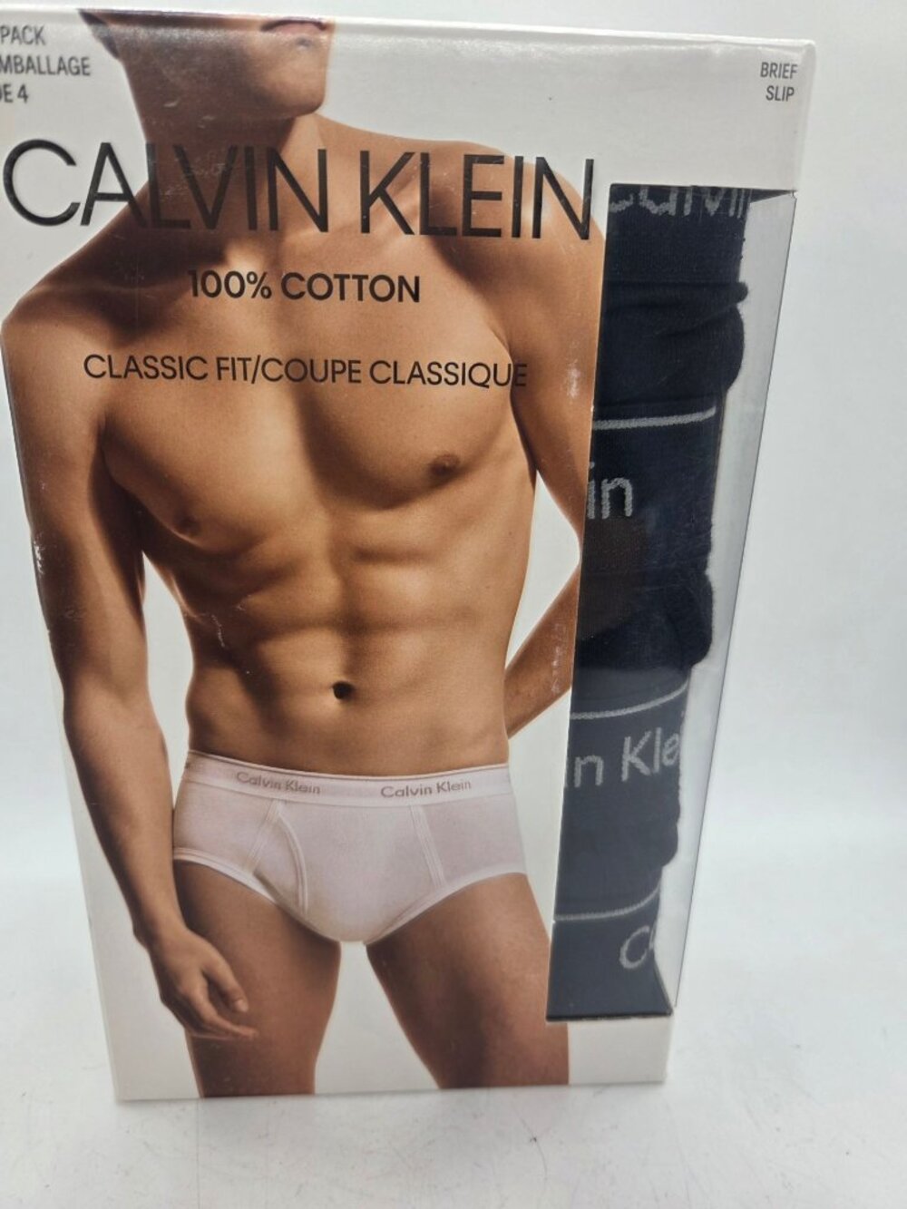 NIB Calvin Klein Mens 4-Pack Classic Fit Briefs 100% Cotton Size Small Black